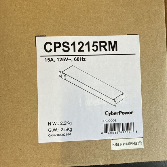 CyberPower CPS1215RM Rackmount Surge Protector, 120V/15A, 10 Outlets, 15 ft Pow - Picture 3 of 5